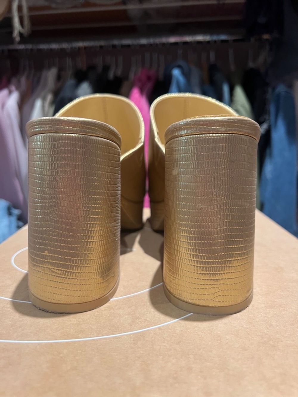 Urban Outfitters Metallic Gold Slide Mules - Picture 5 of 12